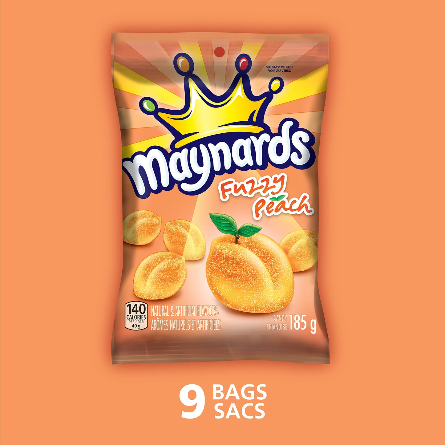 Maynards Fuzzy Peach, 185g/6.5 oz, 9pk {Imported from Canada}