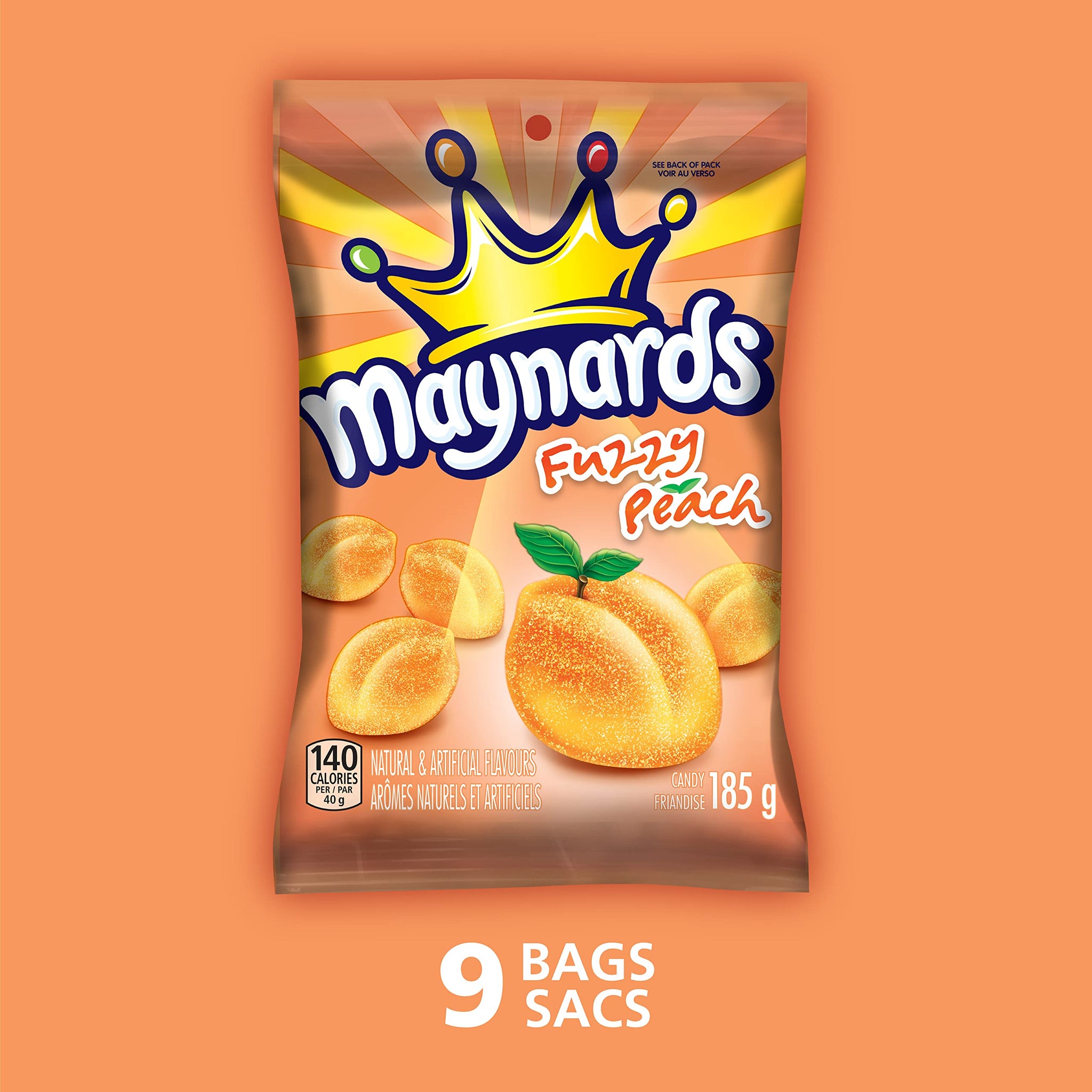 Maynards Fuzzy Peach, 185g/6.5 oz, 9pk {Imported from Canada}