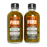 Hell Fire Detroit Manzana Hot Sauce (Hot), Crafted with Fresh, Fire-Roasted Manzana Chile Peppers, All-Natural, Vegan, Gluten-Free, Low Sodium - 4 Fl