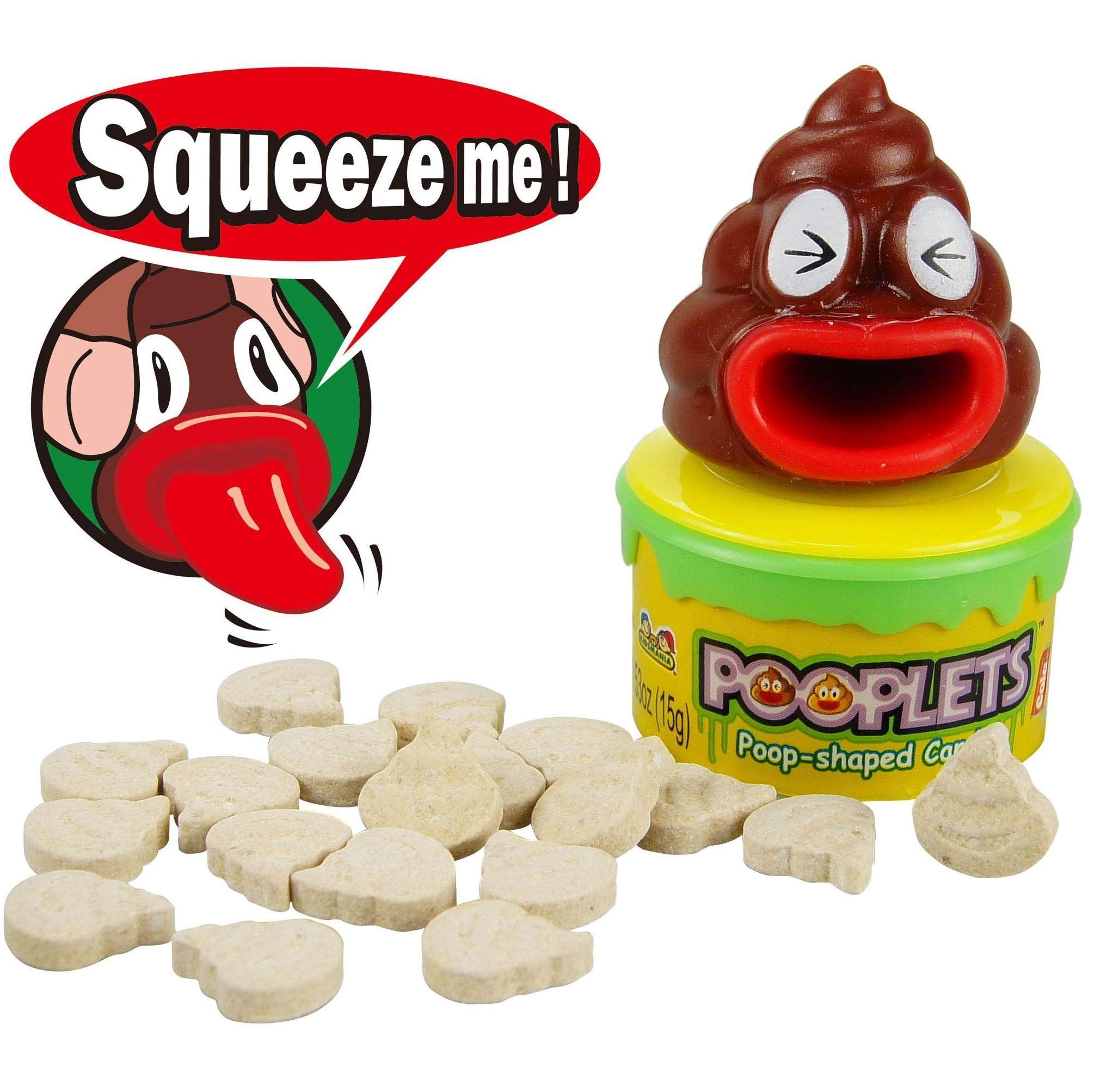 Kidsmania Pooplets Poop Emoji Shaped Candy Toy - Display Box of 12 Count