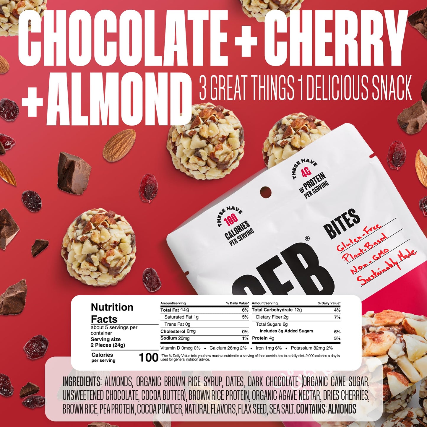 The GFB Variety Pack Protein Bites - Gluten Free, Plant Based, Non GMO, Sustainably Made - Ridiculously Tasty, Healthy, Vegan, Protein Energy Balls, 4