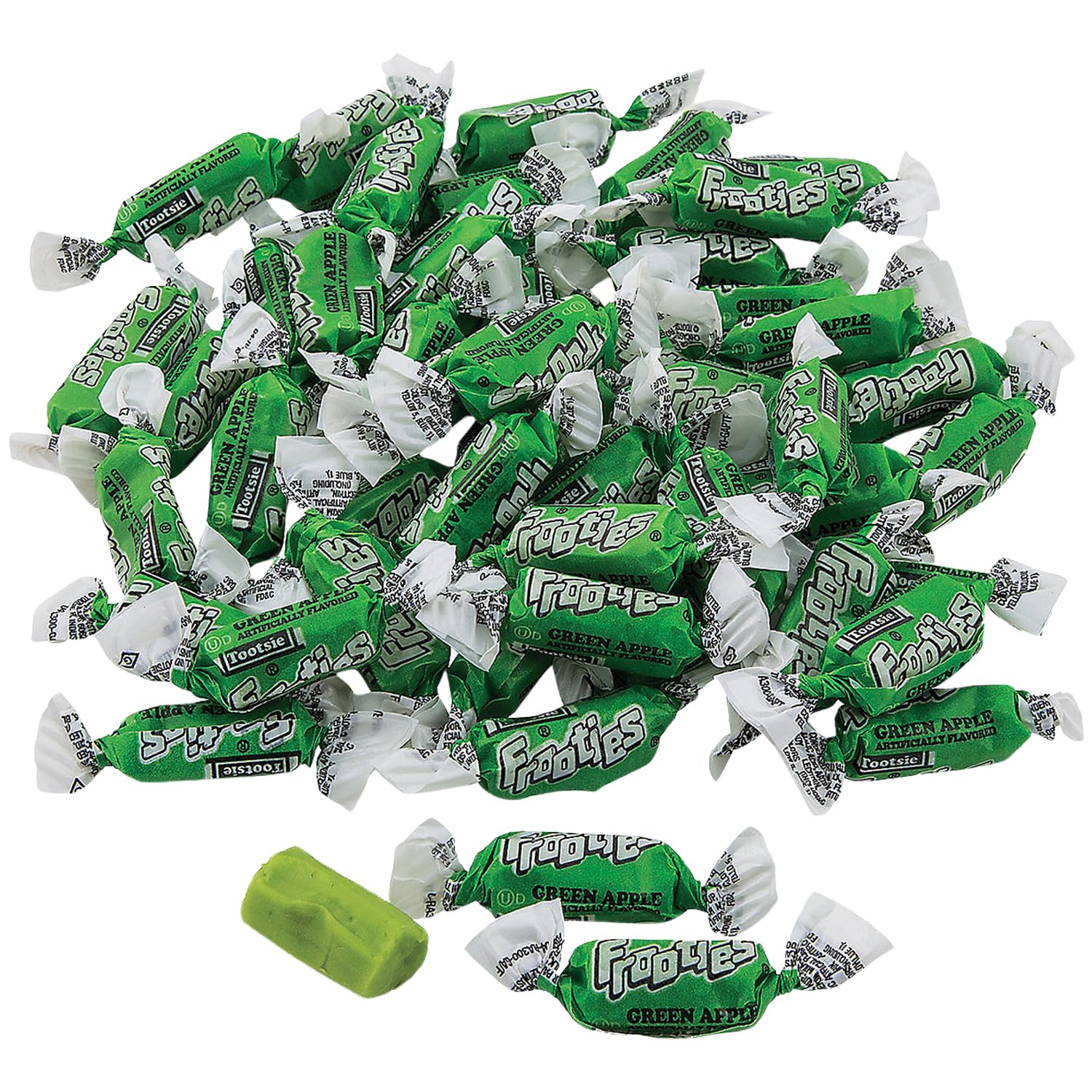 Bulk 360 piece Green Apple Mini Tootsie Roll Frooties Chewy Candy