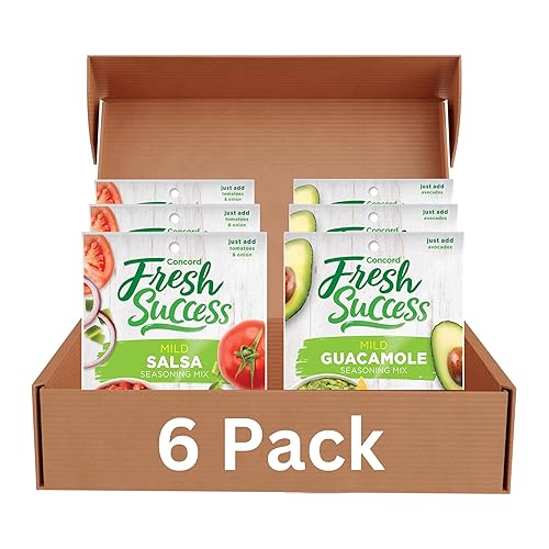 Concord Foods Mild Salsa & Guacamole Mix Variety Pack Fresh & Guacamole Easy to Make Medium Spice Ideal for Chips Tacos, Dips Authentic Mexican, 1.06