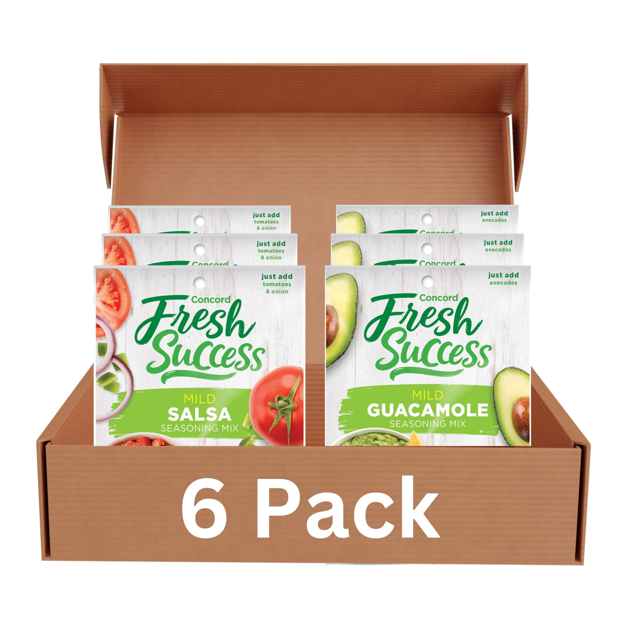 Concord Foods Mild Salsa & Guacamole Mix Variety Pack Fresh & Guacamole Easy to Make Medium Spice Ideal for Chips Tacos, Dips Authentic Mexican, 1.06