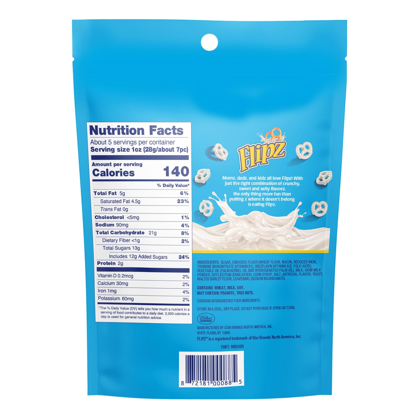Flipz White Fudge Covered Pretzels - Pack of 3-5 oz Bags - Perfect for Snacking on the go and Stocking the Pantry - Classic Taste Everyone is Sure
