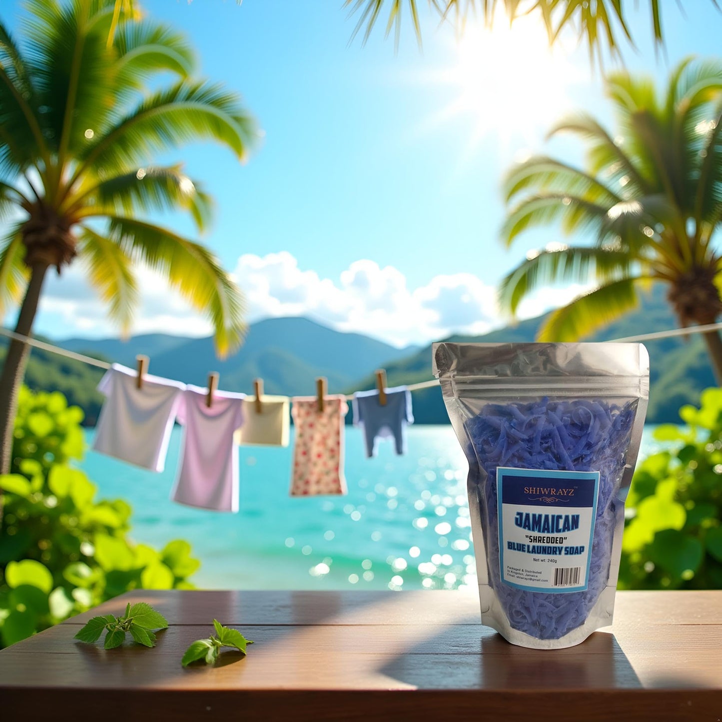 SHIWRAYZ Jamaican Blue Laundry Soap Shredded 270g. 9.5oz (Pack of 1)