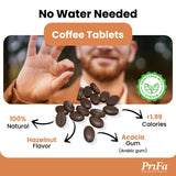 PriFa Hazelnut Coffee Tablets - Sweetened with Stevia, Nutty & Aromatic Flavor, Instant Coffee On-The-Go, Portable Caffeine Boost - 15mg Caffeine, 25