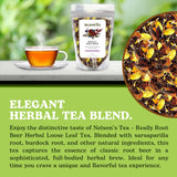 Nelson's Tea Really Root Beer - Cut & Sifted Sarsaparilla Root Tea Loose Leaf - Caffeine Free, Classic Herbal Blend with Burdock, Birch Bark