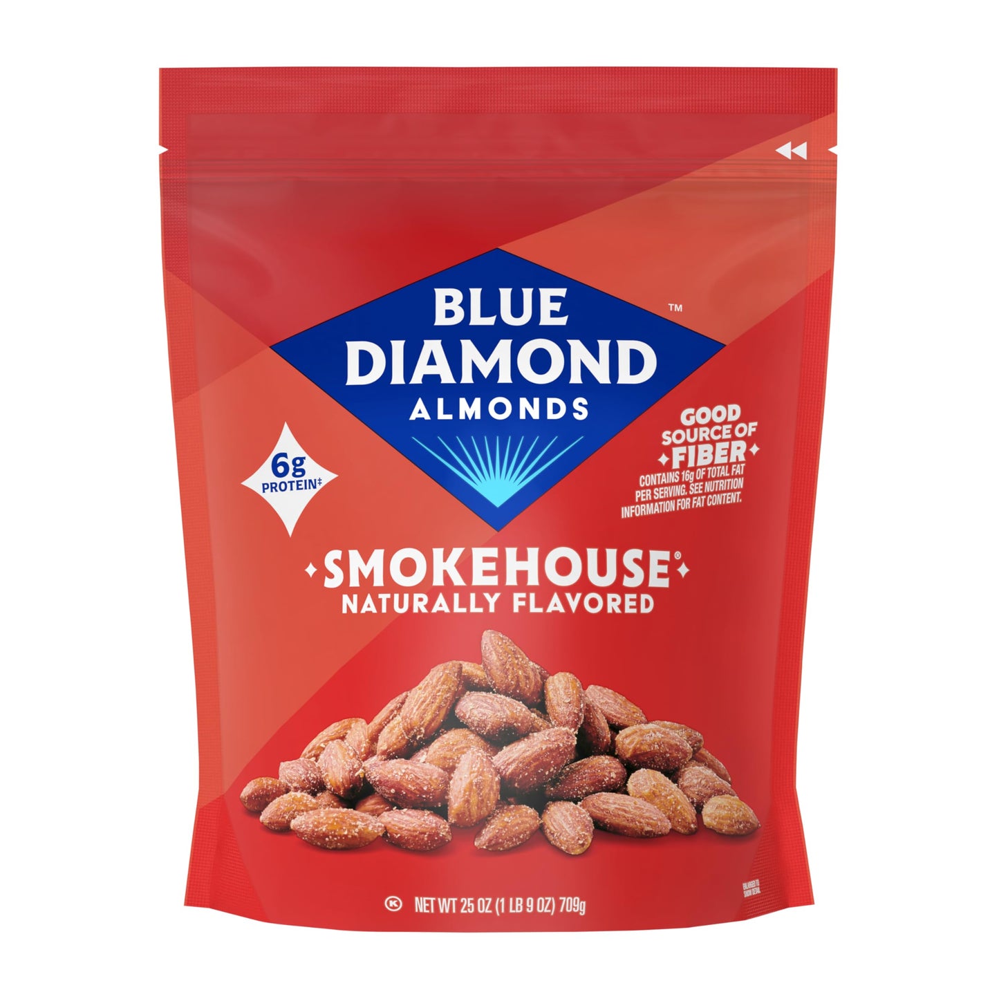 Blue Diamond Almonds, Smokehouse Flavored Snack Nuts, Plant-Based Protein and Fiber Snacks, Gluten Free Iconic Flavor Salty Nuts, Great for Events