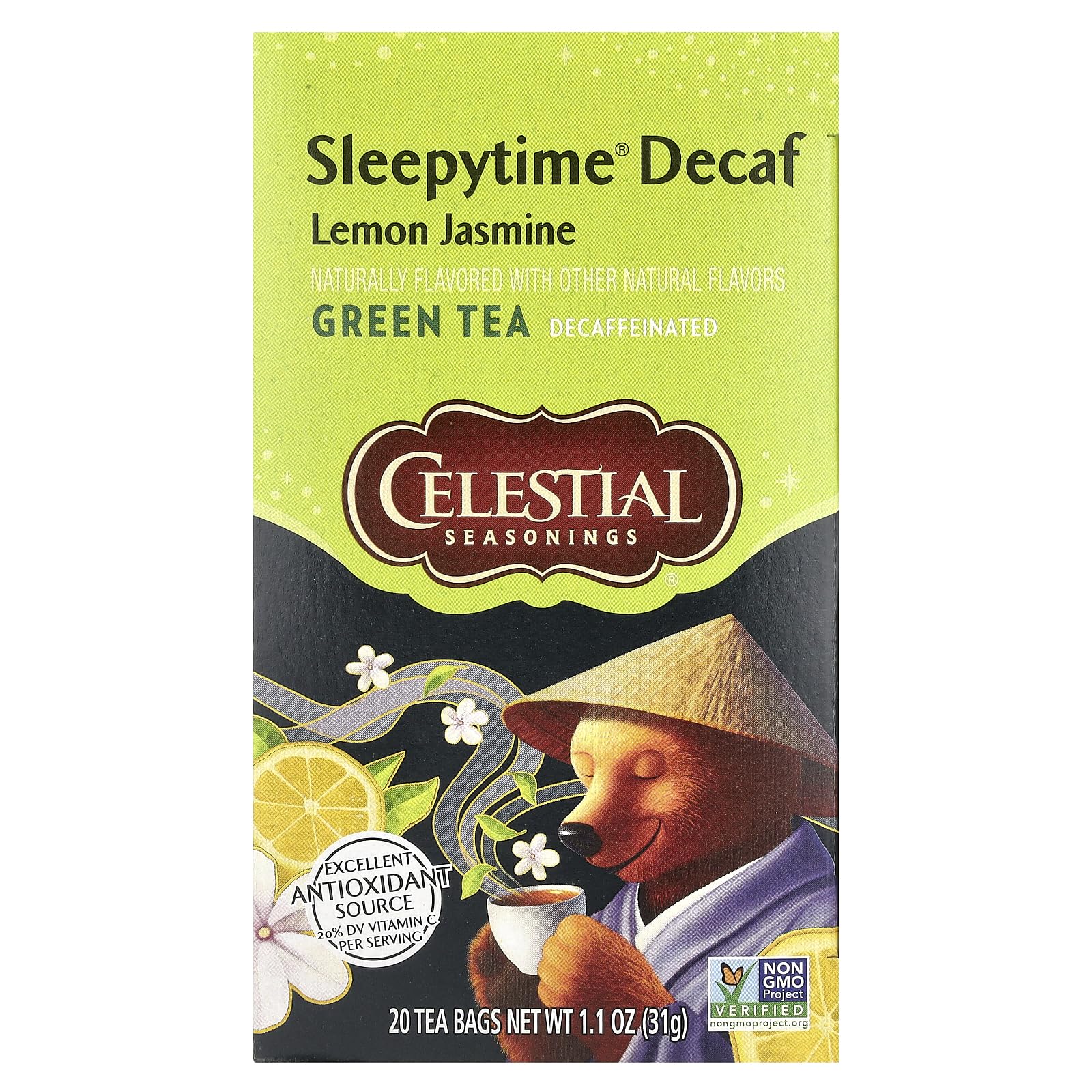 Celestial Seasonings Sleepytime Decaf Lemon Jas Green Tea Bags - 20 ct