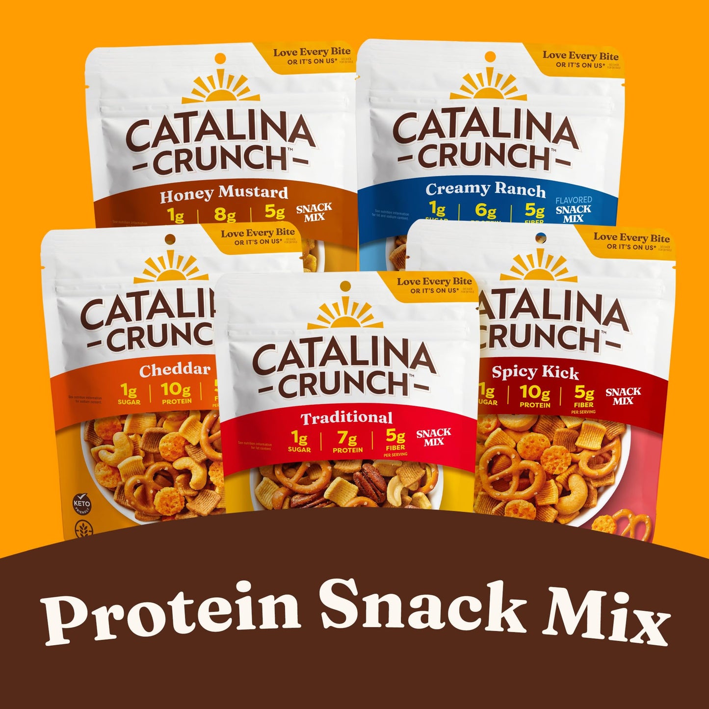 Catalina Crunch Protein Snack Mix with Cheese Crisps | 10g Protein, 1g Sugar per Serving | Good Source of Fiber, Keto, Gluten Free | Variety Pack 4
