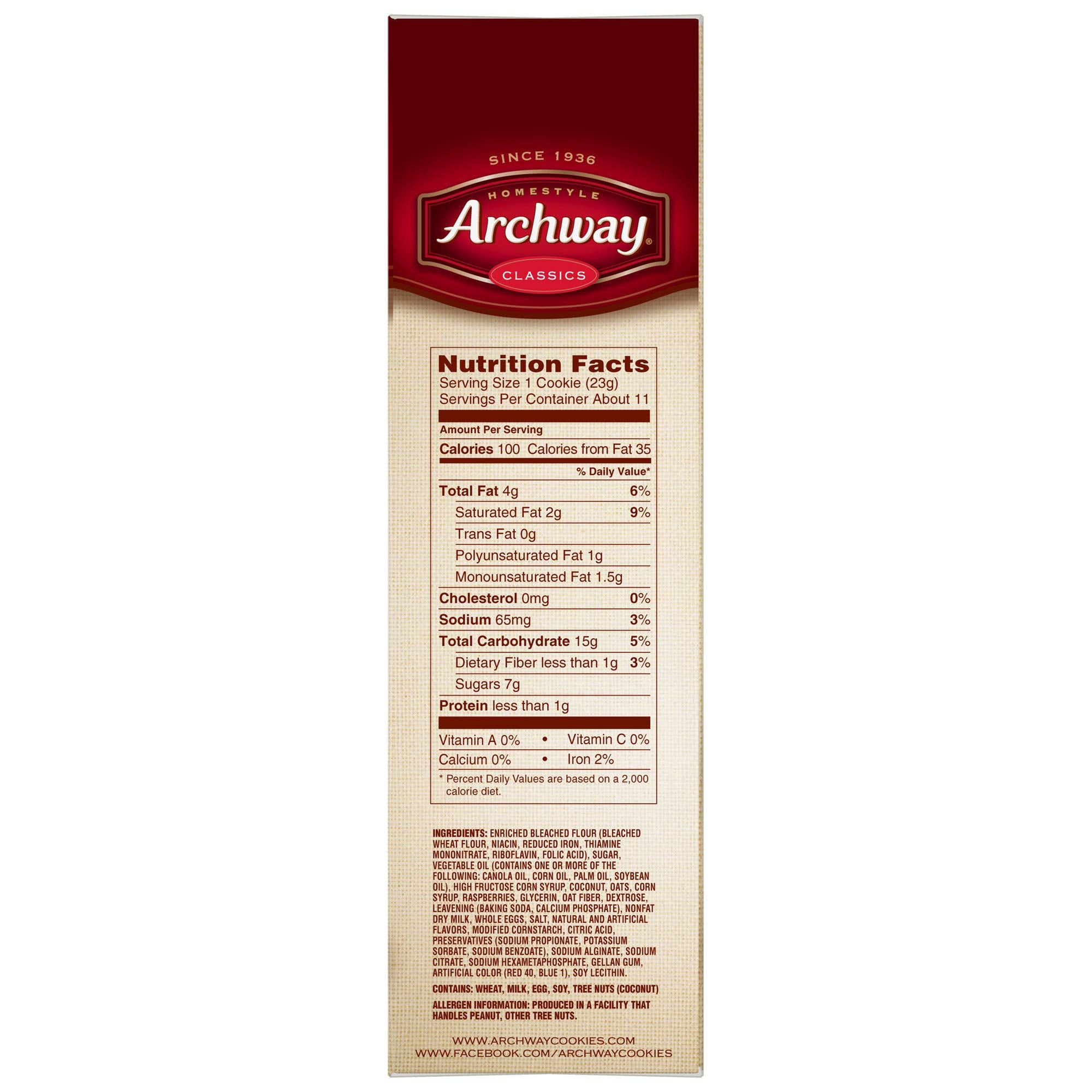 Archway Raspberry Filled Cookies (Pack of 4)