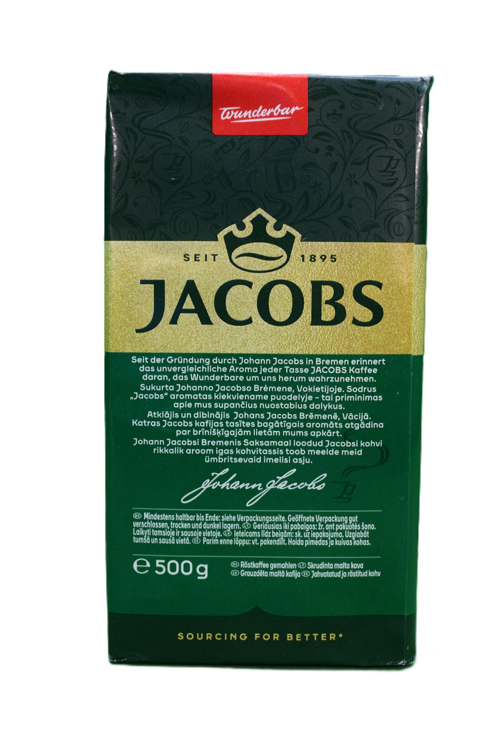 Jacobs Kronung Ground Coffee 500 Gram, 1.76 Ounce (Pack of 6)