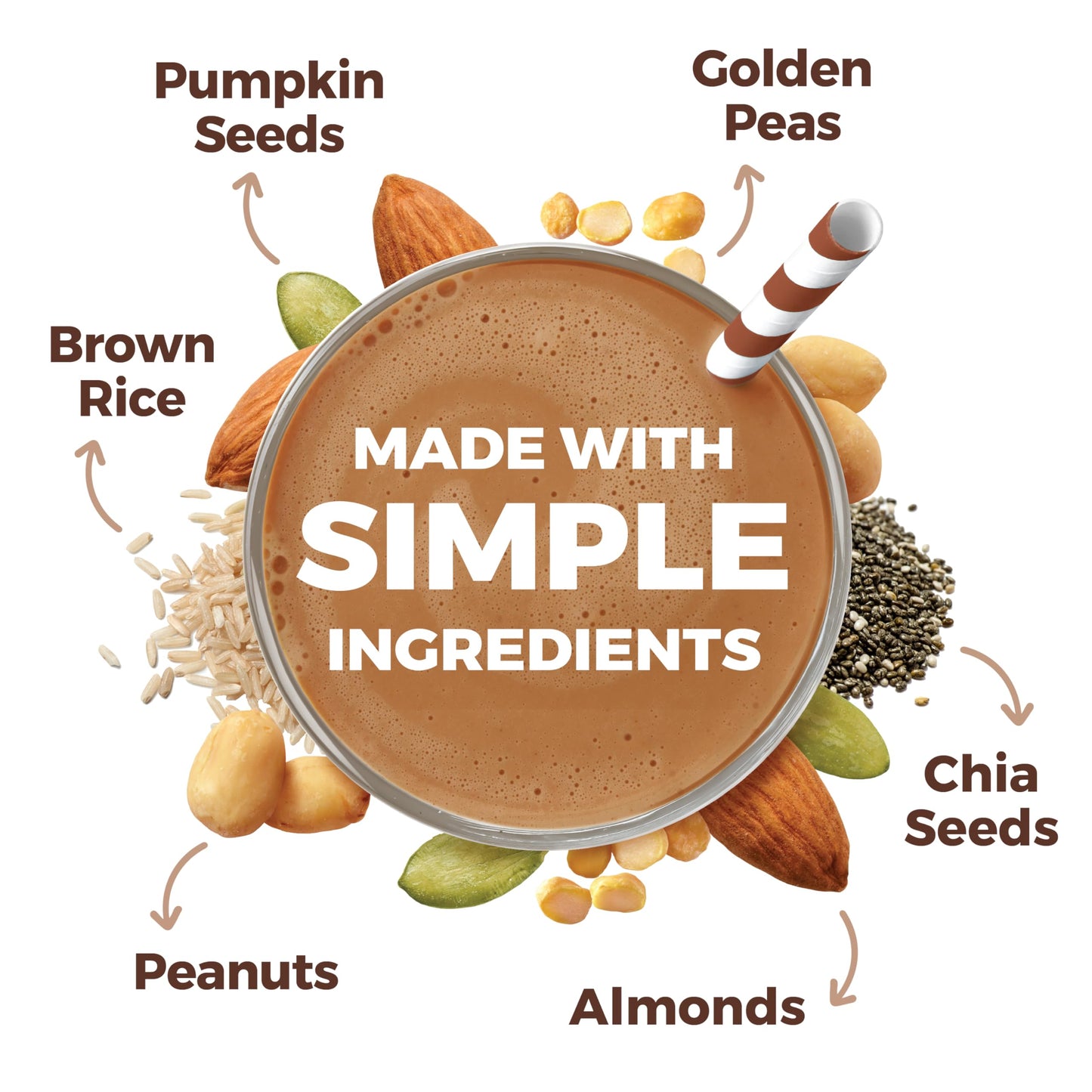 Orgain Organic Simple Vegan Protein Powder, Chocolate - 20g Plant Based Protein, Made with less Ingredients, No Artificial Sweeteners, Gluten Free, No