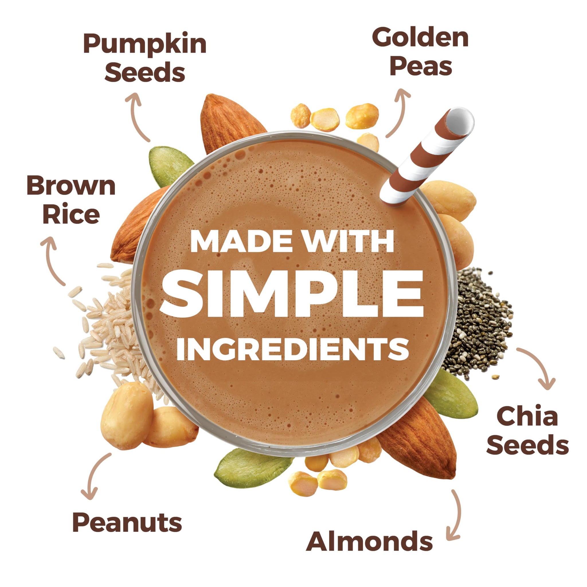 Orgain Organic Simple Vegan Protein Powder, Chocolate - 20g Plant Based Protein, Made with less Ingredients, No Artificial Sweeteners, Gluten Free, No
