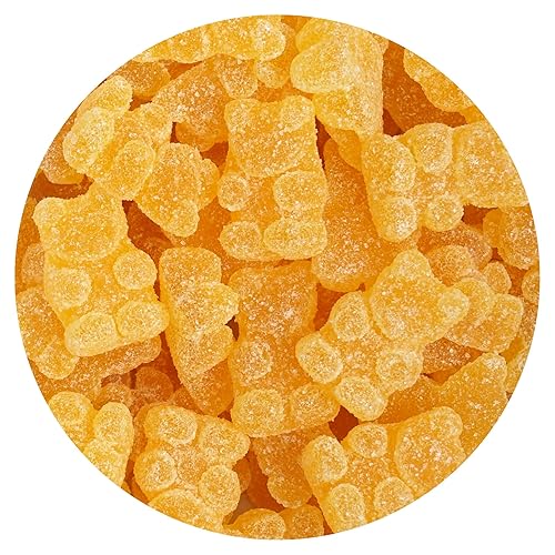 Pina Colada Sour Gummy Bears, 1 Pound Bulk Bag, Orange Gummy Bears, Orange Candy, The Hampton Candy Company
