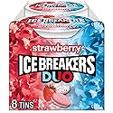 ICE BREAKERS Duo Fruit Plus Cool Strawberry Flavored Sugar Free Mints Pucks, 1.3 oz (8 Count)
