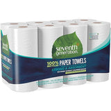 Seventh Generation 100% Recycled Paper Kitchen Towel Rolls, 2-Ply, 11 x 5.4, 156 Sheets/Roll, 8 Rolls/Pack