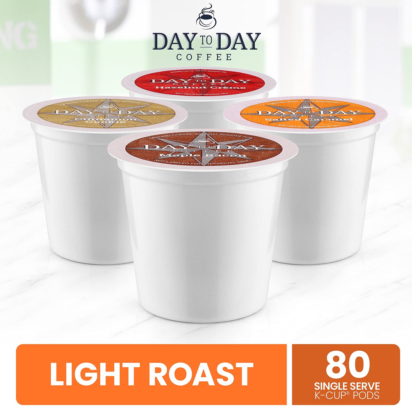 Day To Day 80-Count Flavored Variety Pack, Single Serve Coffee Pods for K-Cup Keurig Brewers