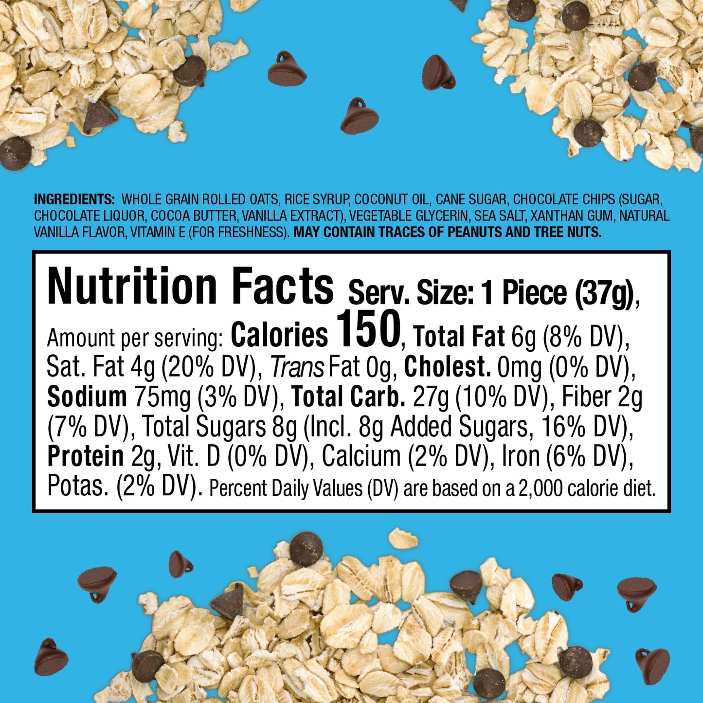 Bobo's Oat Bites Chocolate Chip Variety - Chocolate Chip & Peanut Butter Chocolate Chip, Plant Based, Non-GMO, Gluten Free Breakfast Bars, Healthy