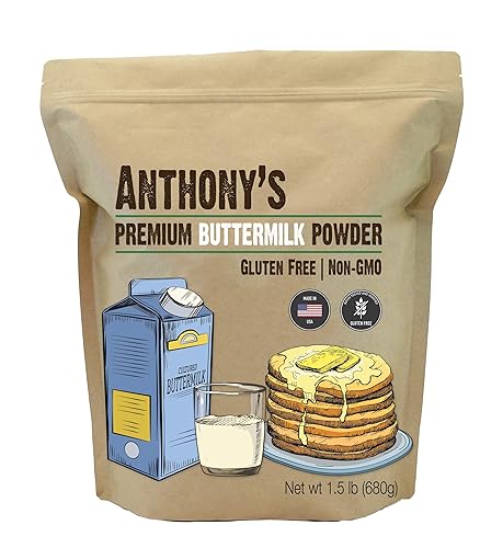 Anthony's Premium Buttermilk Powder, 1.5 lb, Gluten Free, Non GMO, Made in USA, Keto Friendly, Hormone Free