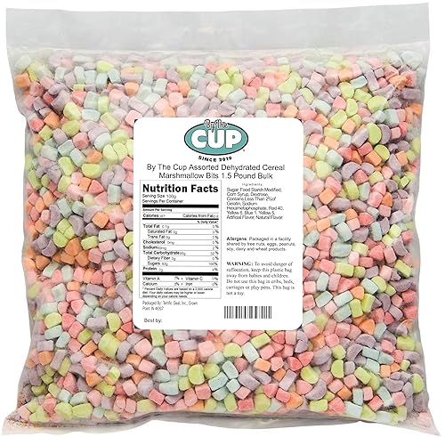 By The Cup Assorted Dehydrated Cereal Marshmallow Bits 1.5 Pound Bulk