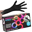 FRAMAR Powder Free Nitrile Gloves Medium - 12 INCH Black Gloves Disposable Latex Free, Guantes De Nitrile, For Hair Dye, Cleaning, Tattoo - Extra