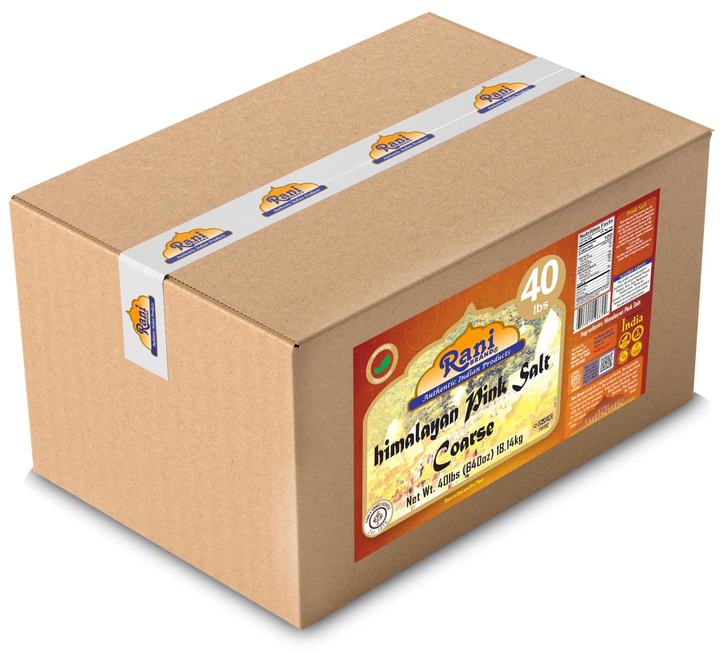 Rani Himalayan Pink Salt Granules (84 Essential Trace Minerals) 640oz (40lbs) 18.14kg Bulk Box ~ All Natural | Vegan | Gluten Friendly | NON-GMO |