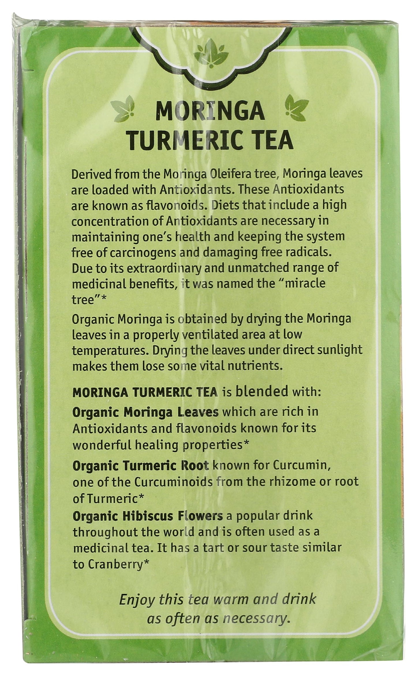 Herbal Cup Ayurveda Moringa Tea, Organic Turmeric, No Caffeine Herbal Teas (16 Count, Pack of 1)
