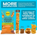 BIENA Tasty Thins Veggie Crisps - Made with Avocado Oil - Nacho, 4-Pk 4oz Bags - Chickpeas & Veggies, Vegan, Gluten Free, Dairy-Free, Non-GMO