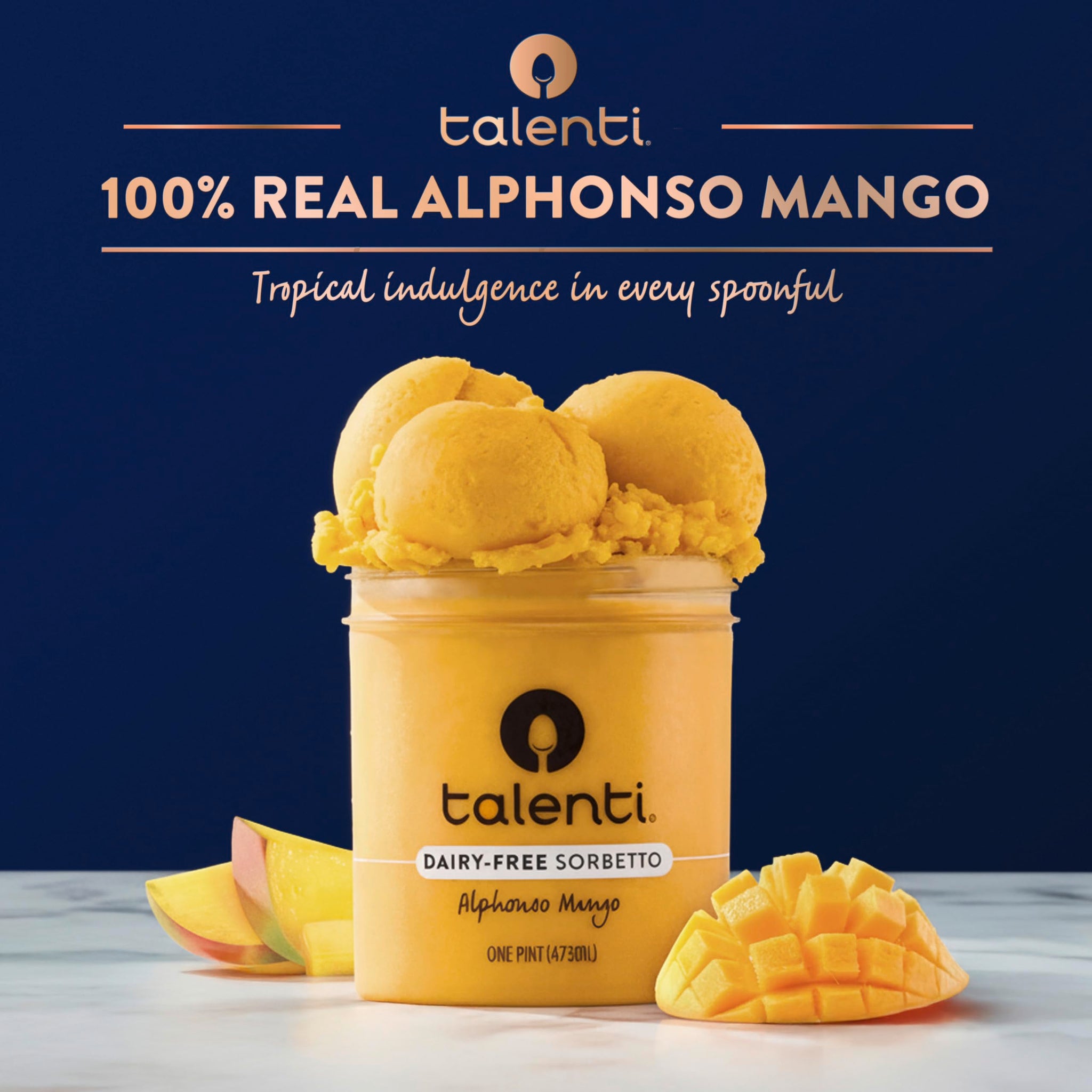 Talenti Sorbetto For a Delicious Non-Dairy Ice Cream Alternative Alphonso Mango Made With Non-GMO Ingredients 1 pint