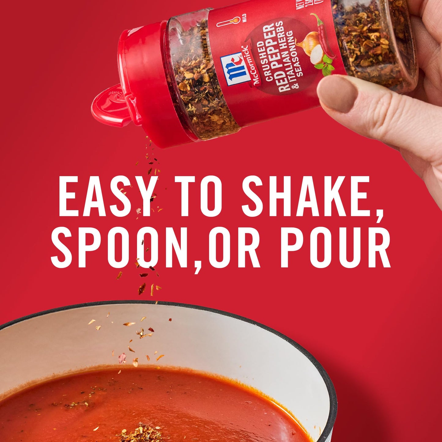 McCormick Seasoning, Crushed Red Pepper & Italian Herbs, Robust Italian Seasoning for Garlic Bread, Pasta, Dip and More, 2.64 oz