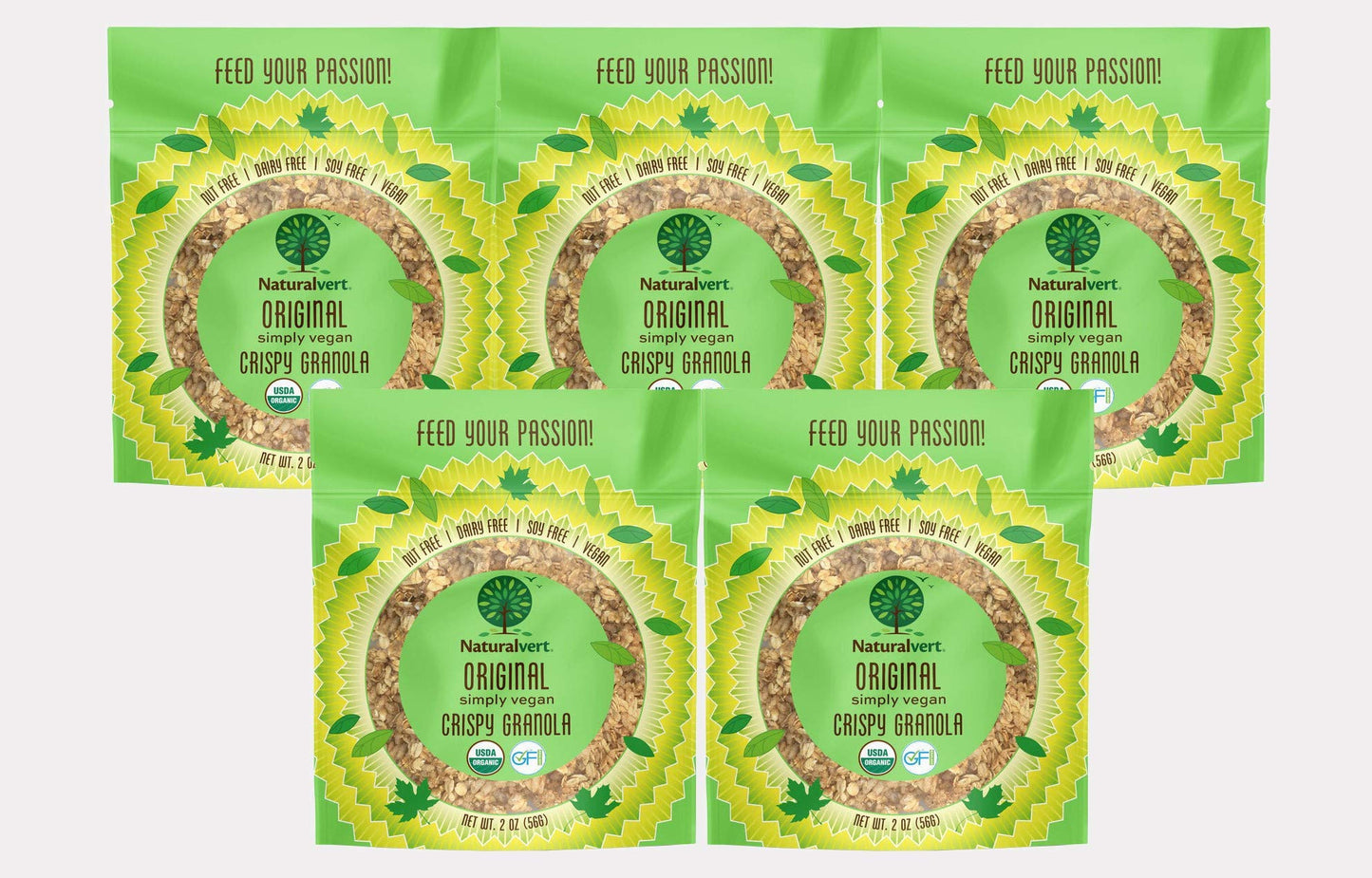 Naturalvert Organic, gluten-free, vegan granola Original Vegan, 2oz (Pack of 5)…