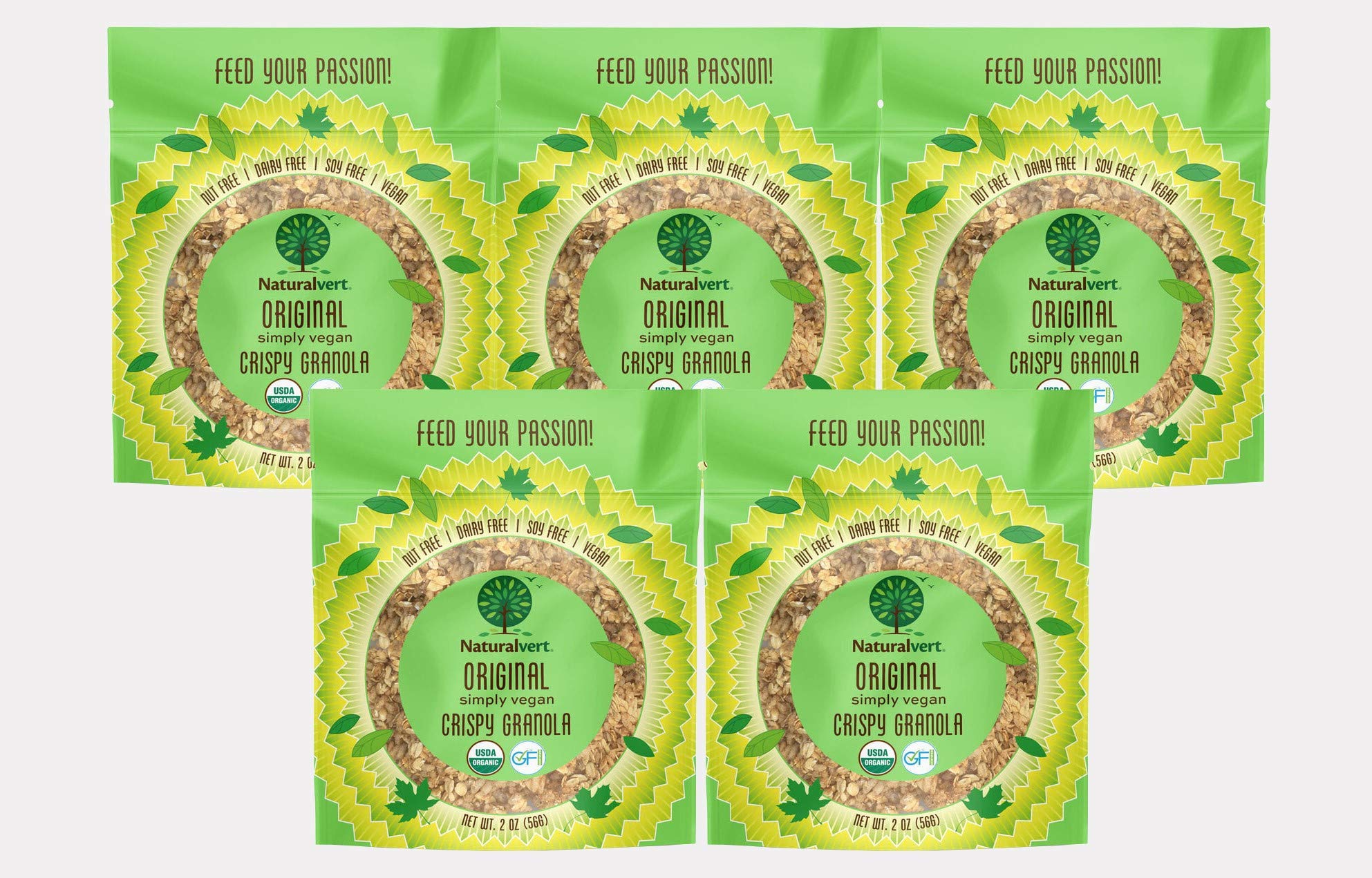 Naturalvert Organic, gluten-free, vegan granola Original Vegan, 2oz (Pack of 5)…