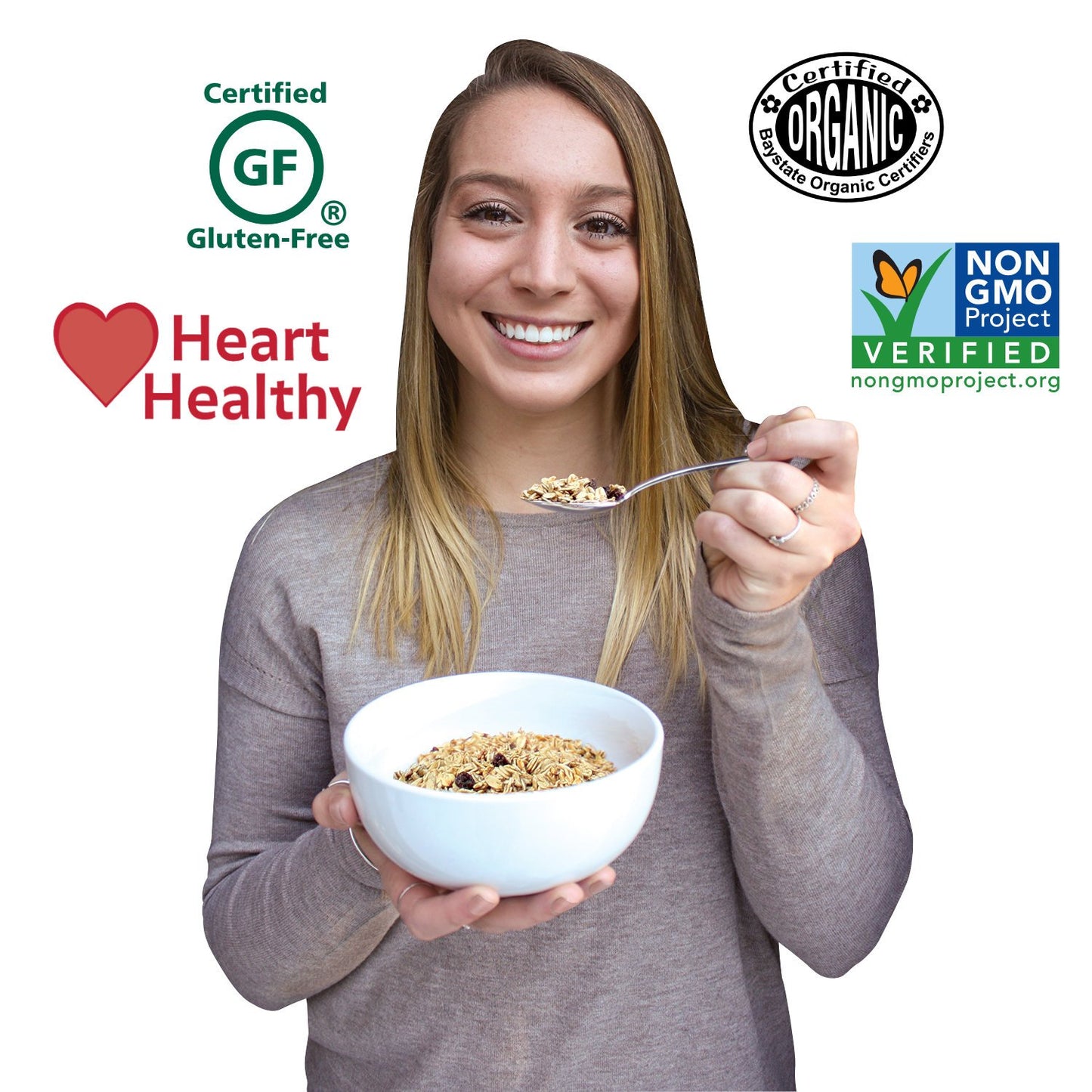 Chappaqua Crunch Simply Granola, GLUTEN FREE Flax and Fruit, GF Custom Rolled Oats & Flax with Roasted Almonds,Raisins,Cranberries & Sunflower