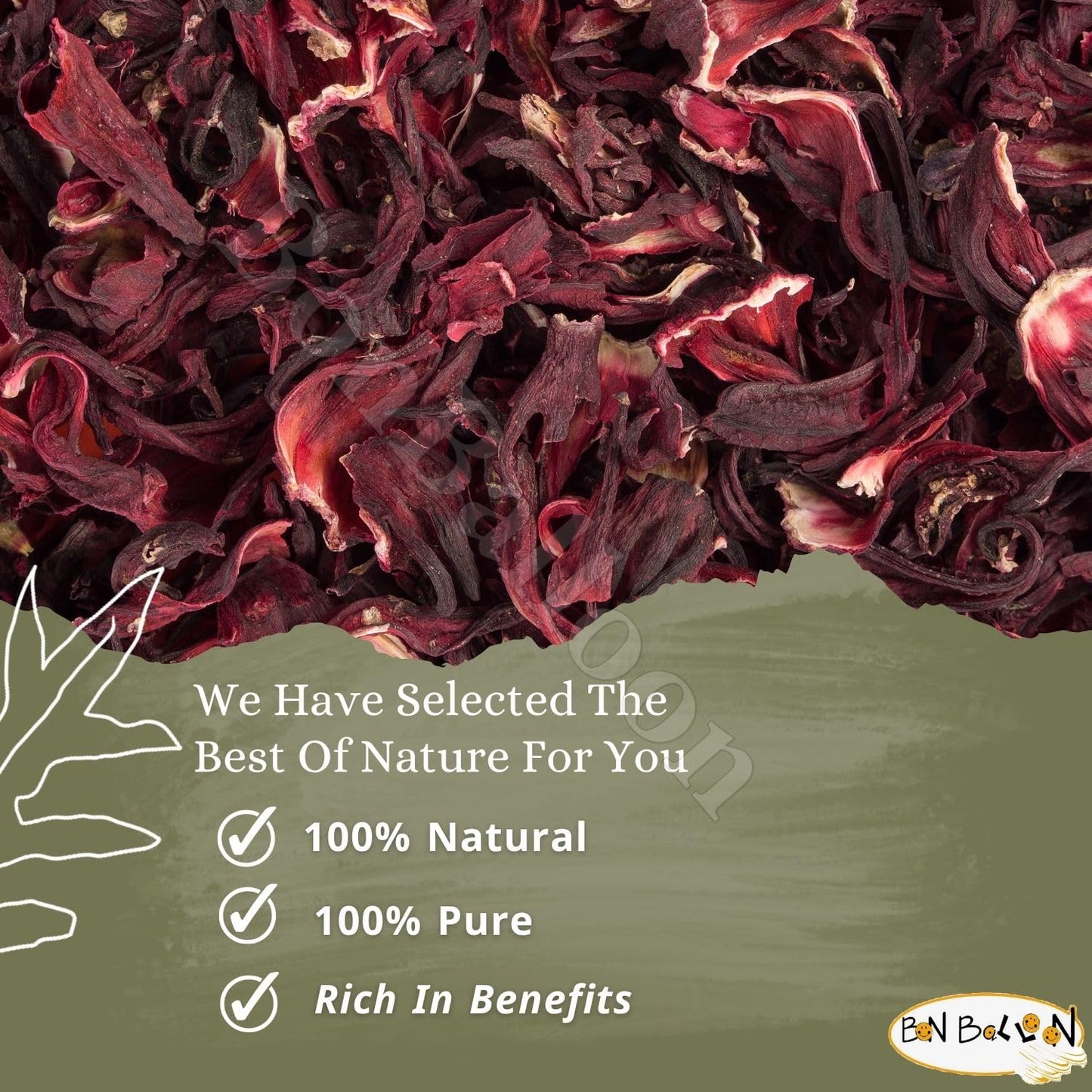Natural Hibiscus Flower Tea Pure Dried Egyptian Herbal Egypt Hibiscus Tea (17.64 oz / 500 gm)