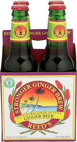 Reeds Ginger Brew, Ginger Beer, 12 Ounce, 4 Pack