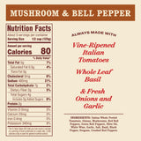 Rao's Homemade Mushroom & Bell Pepper Sauce Made with Italian Tomatoes, 24 oz