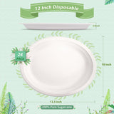 RAIHOMKIT 24 Pack Oval Paper Plates,12.5 Inch Disposable Oval Plates,Heavy Duty Biodegradable Plates Eco-Friendly Plates,White Oval Paper Dinner