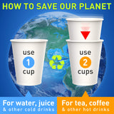 SheriffDrink Disposable Brown Cups - 8oz Printed Paper Cups for Hot Beverages & Tea - Eco Friendly Pack of 50