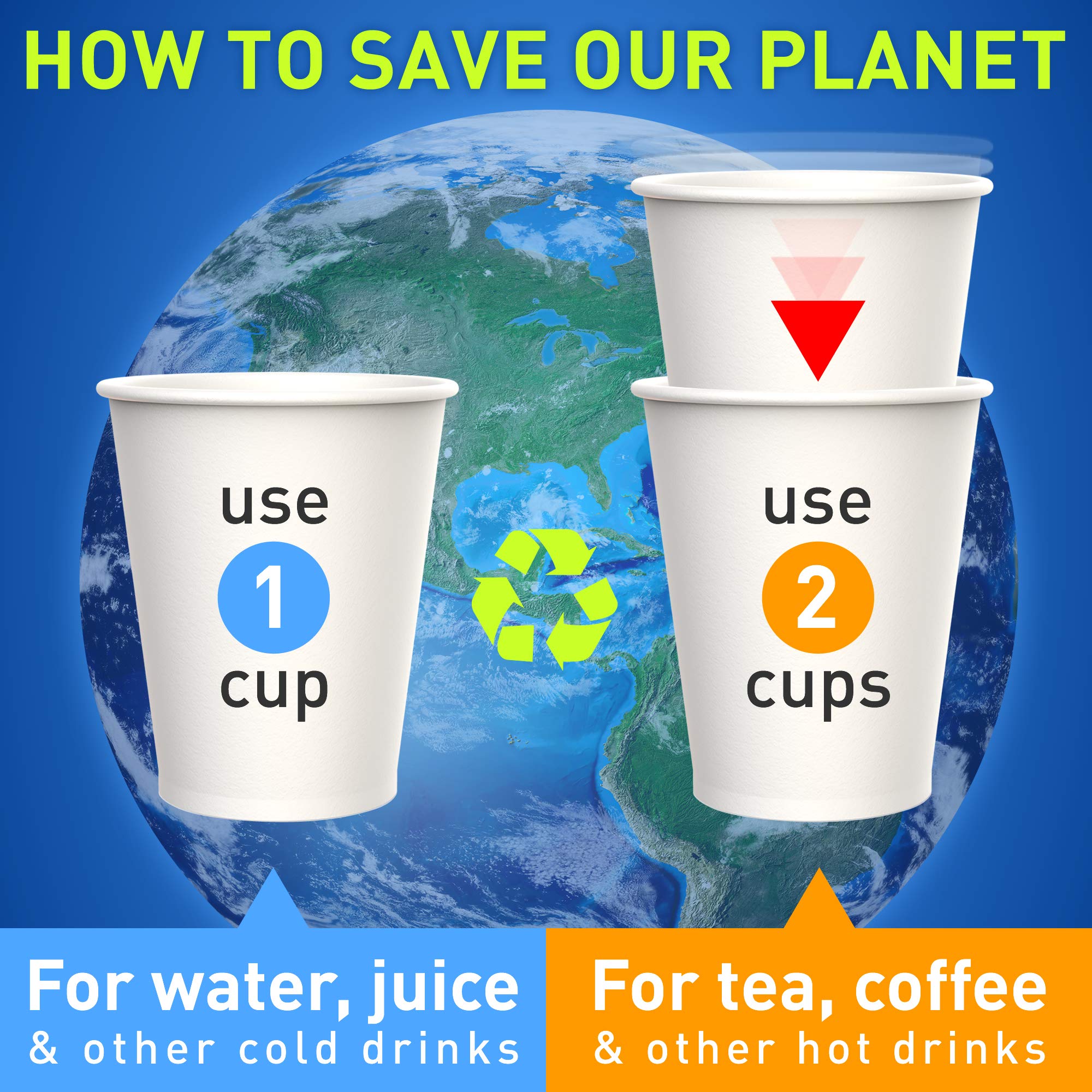 SheriffDrink Disposable Brown Cups - 8oz Printed Paper Cups for Hot Beverages & Tea - Eco Friendly Pack of 50