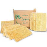 Natural Loofah Kitchen Sponge (XL - 10 Pack) - Natural Sponges for Dishes - Eco Friendly and Compostable Sponges - Biodegradable Plant Based Kitchen