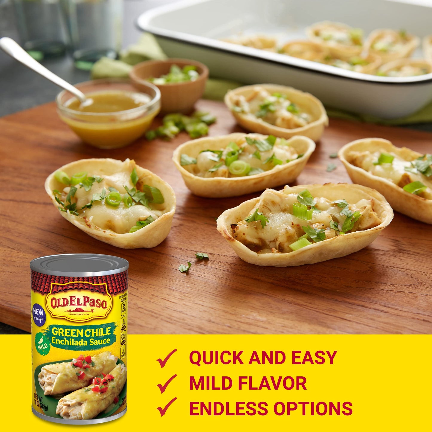 Old El Paso Mild Green Chile Enchilada Sauce, Meal Prep, 10 oz