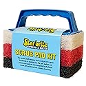 STAR BRITE Scrub Pad Kit - 3 Different Textured Scouring Pads & Interchangeable Handle (040023PW)