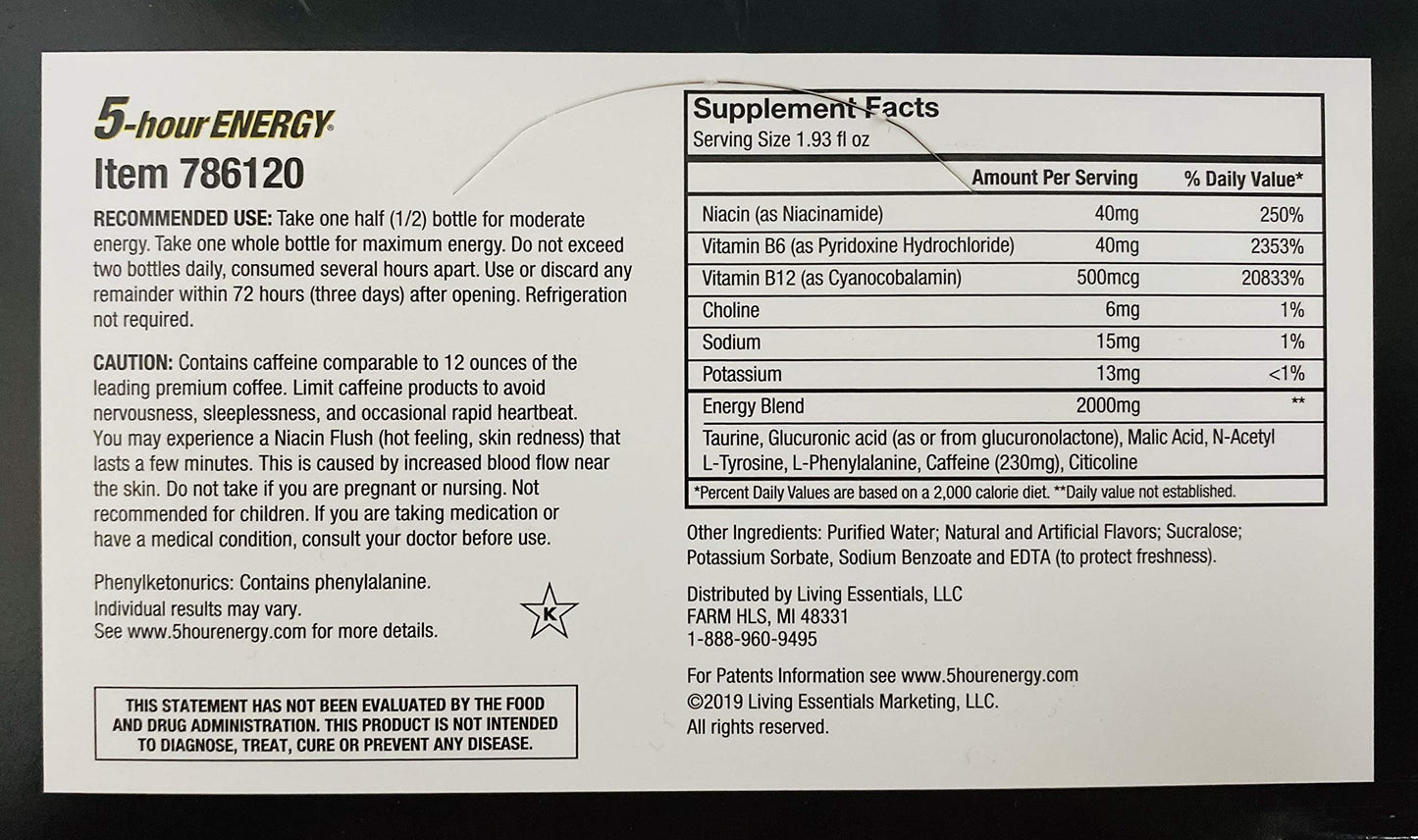 5-hour ENERGY® Shot, Extra Strength, Strawberry Banana, 1.93 Ounce, 12 Count