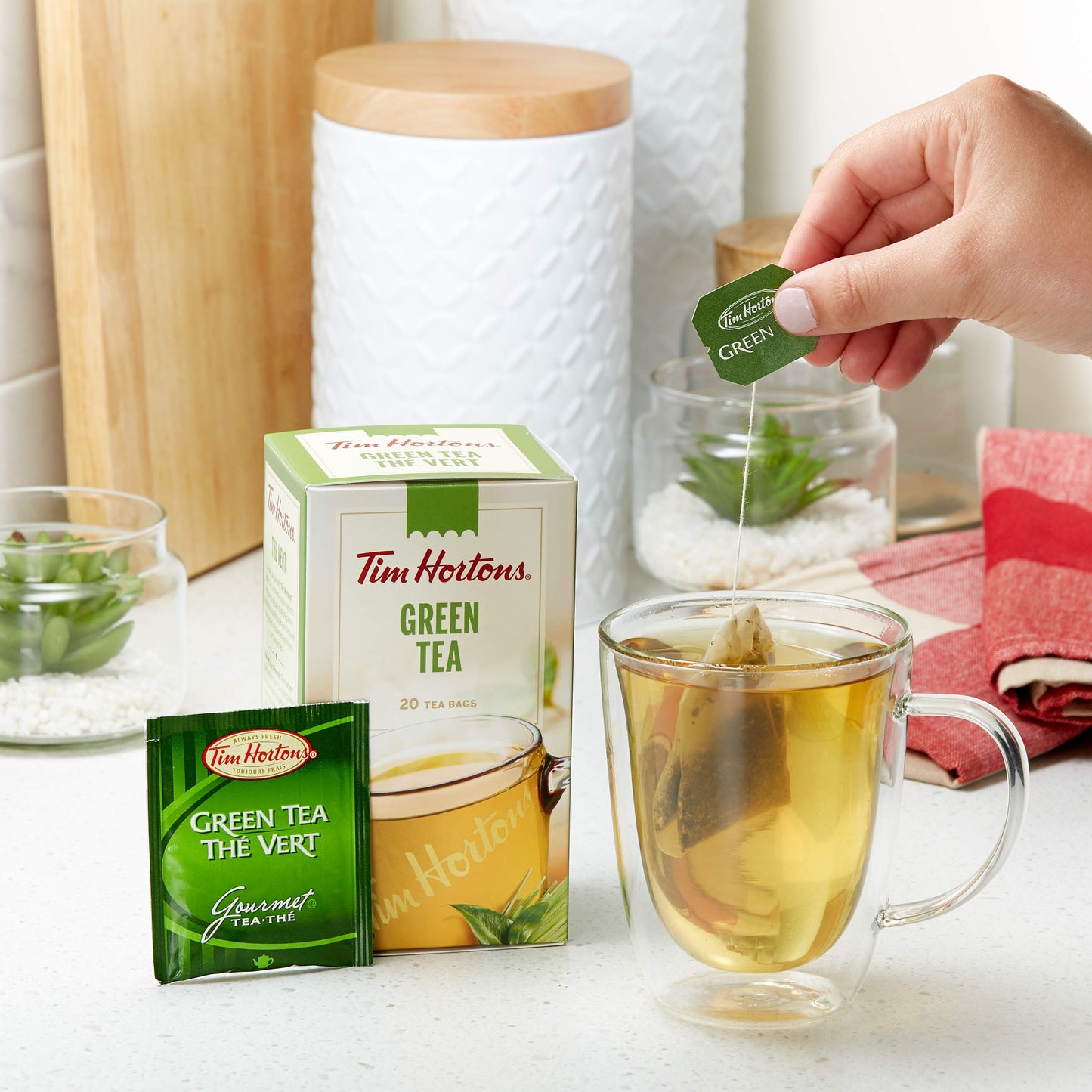 Tim Hortons Green Tea Bags, 20 count, 40g | 1.4oz {Imported from Canada}