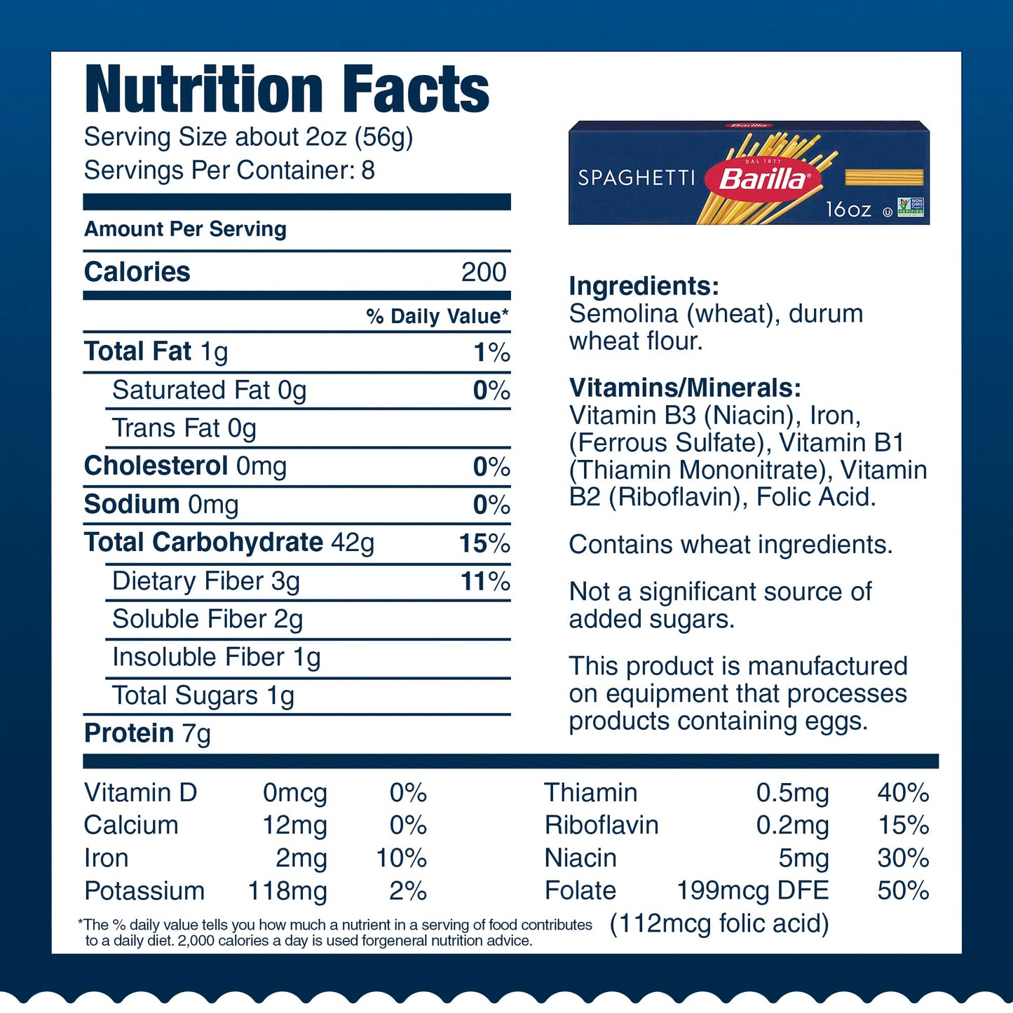Barilla Spaghetti Pasta, 32 oz. Box - Non-GMO, Made with Durum Wheat Semolina - Kosher Certified