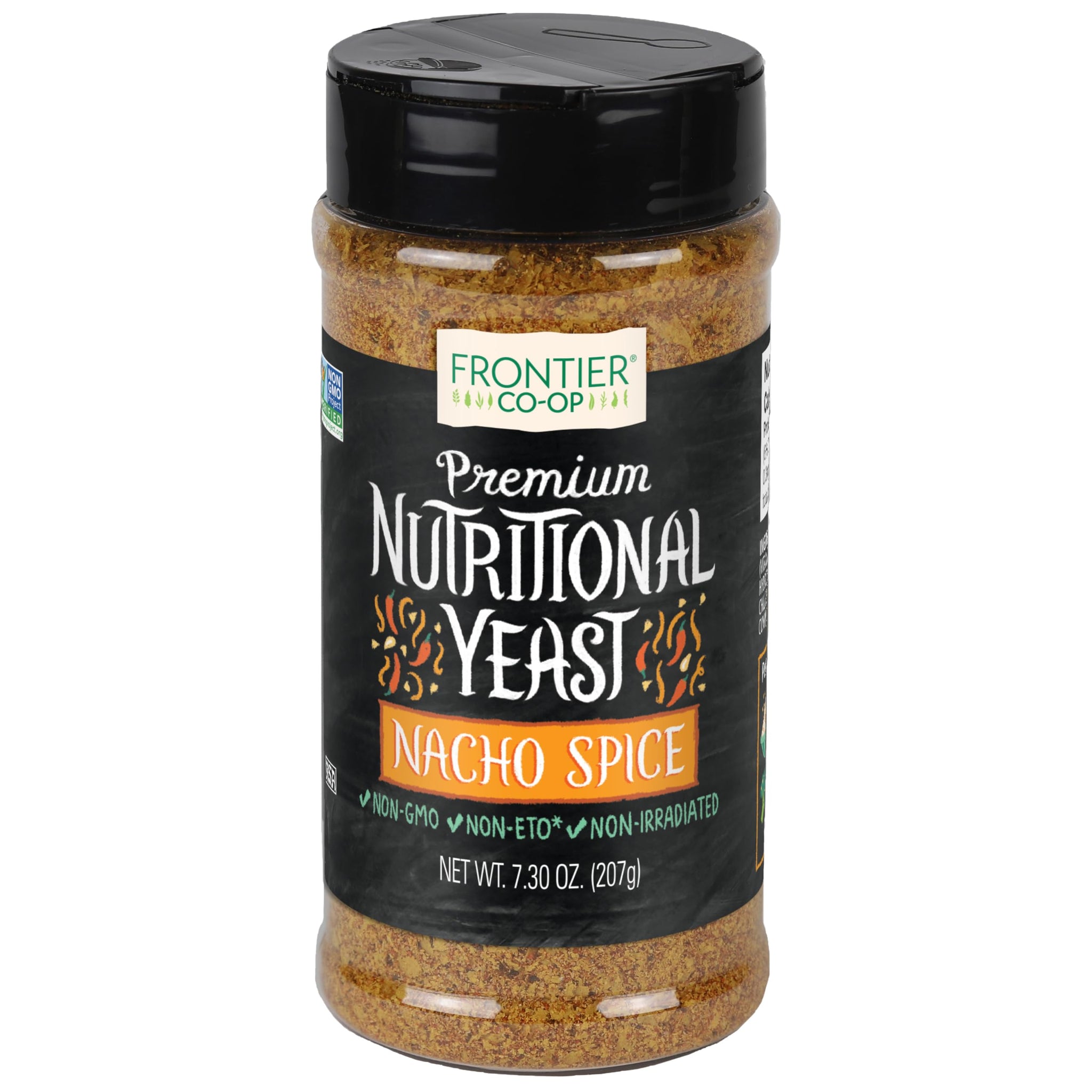 Frontier Co-op Nacho Spice Nutritional Yeast Blend with Vitamin B12, 7.30 oz - For Popcorn, Snacks, Pasta, and Soup