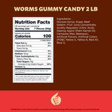 Gummy Worms | 2 Pound Bag | Gummy Candy Made with Real Fruit Juice | Chewy Candy in Assorted Fruit Flavors | Gummies for Buffets, Party Favors