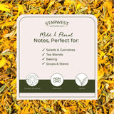 Starwest Botanicals Organic Dried Calendula Flowers - Natural Loose Leaf Herb for Tea & Culinary Use, Herbal Calendula Petals, Caffeine Free